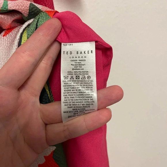 NWOT Ted Baker Meaa Printed Midi Slip Dress - Floral Print - Picture 6 of 9